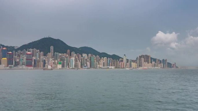 延时夜香港城市建筑现代城商业区
