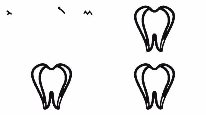 牙科健康图标动画素材 & 阿尔法频道