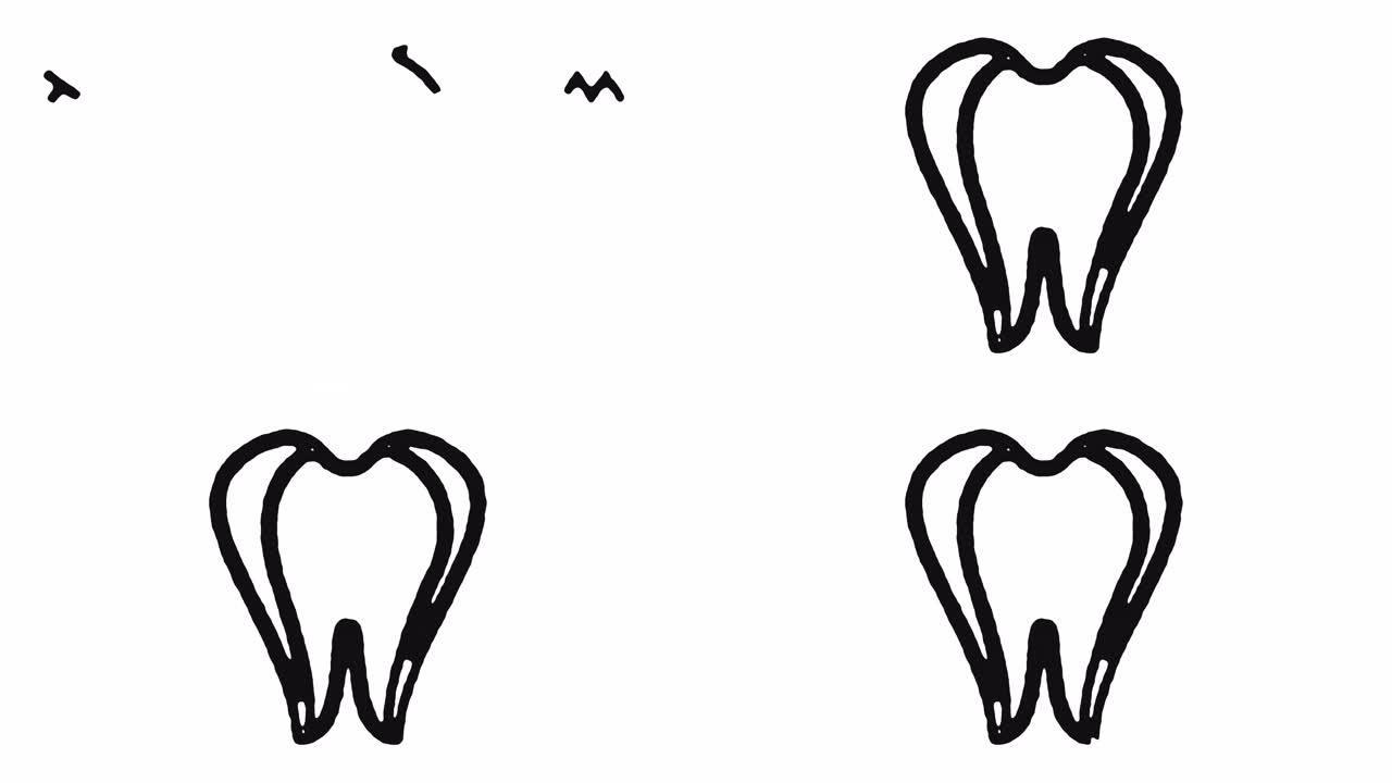 牙科健康图标动画素材 & 阿尔法频道