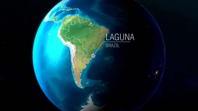 巴西-拉古纳-从太空到地球的缩放