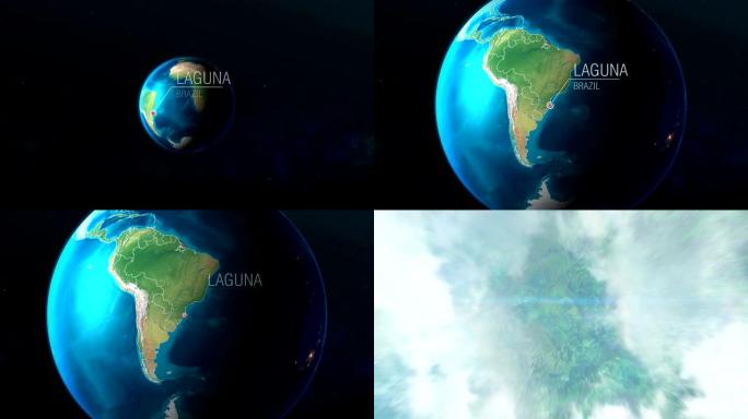 巴西-拉古纳-从太空到地球的缩放