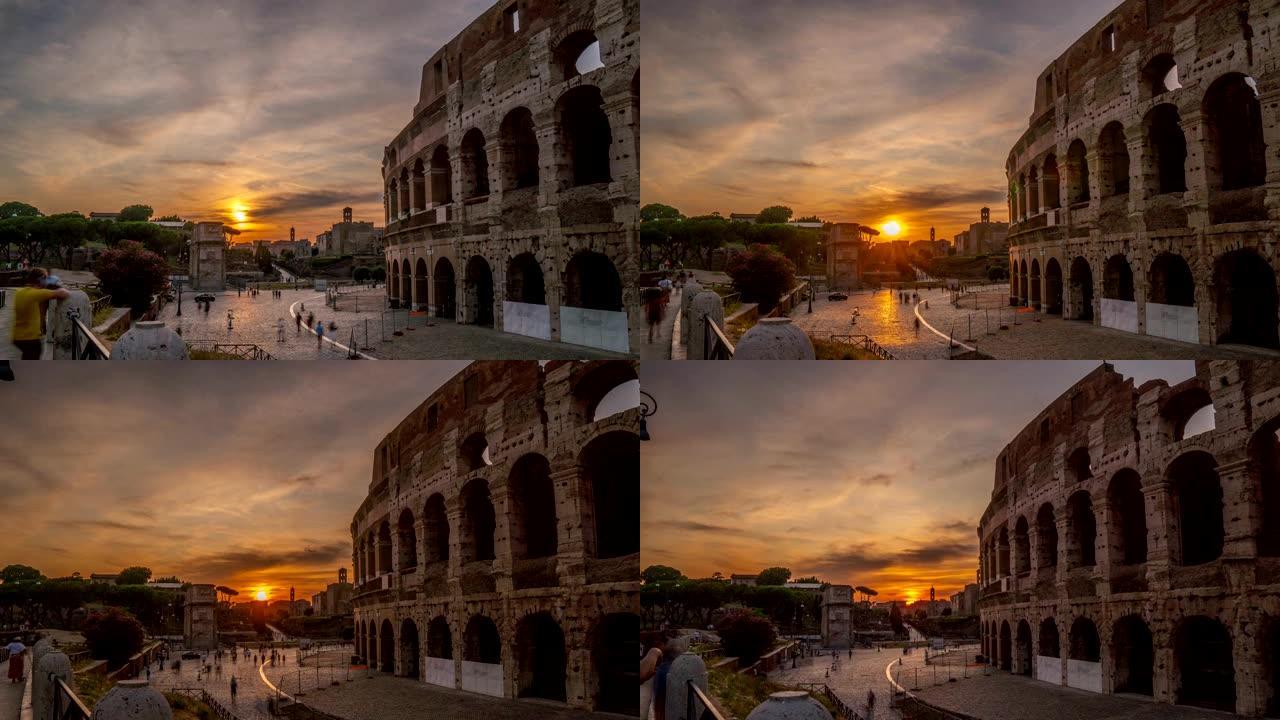 罗马斗兽场或体育馆的镜头在意大利Anfiteatro Flavio或Colosseo中也被称为Fla