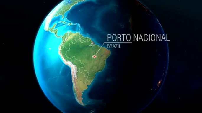 巴西-波尔图国家-从太空到地球的缩放