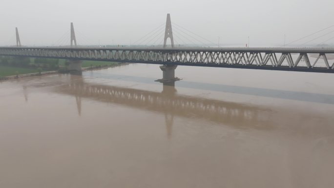 黄河 抓拍航拍4k 原素材高架桥高铁跟拍