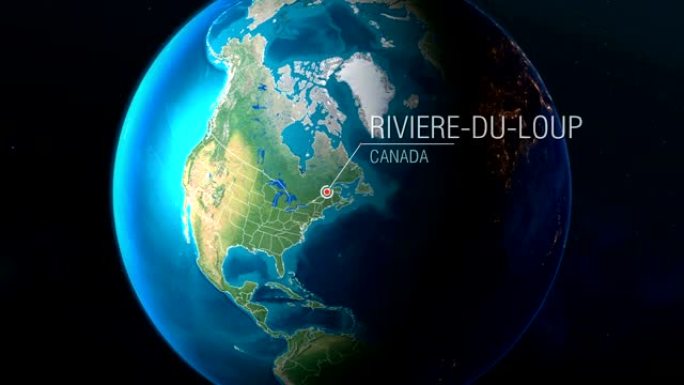 加拿大-Riviere-du-Loup-从太空到地球的缩放