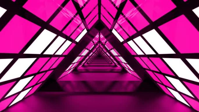 粉色三角形数字抽象可循环走廊
