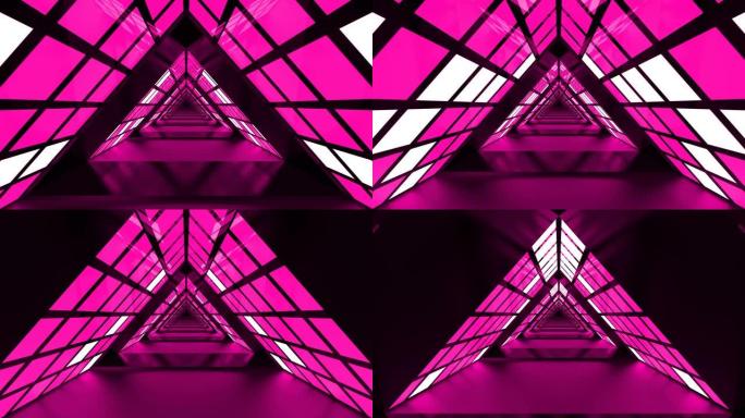 粉色三角形数字抽象可循环走廊