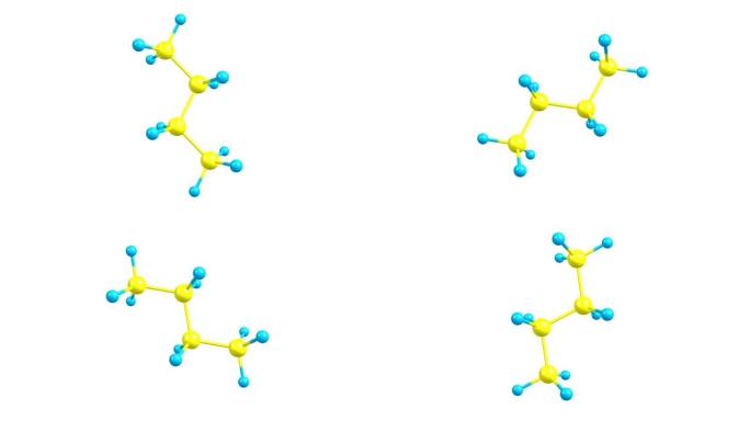 丁烷气体分子旋转视频