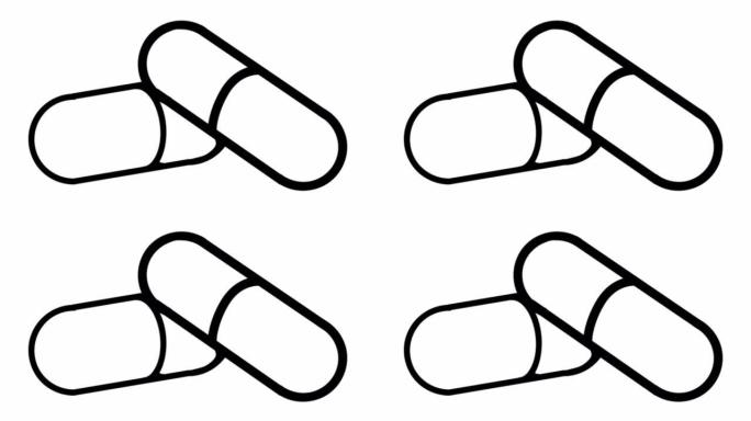 药瓶药丸白板动画4k镜头