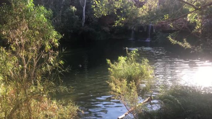 澳大利亚西部皮尔巴拉的自然瀑布和游泳池