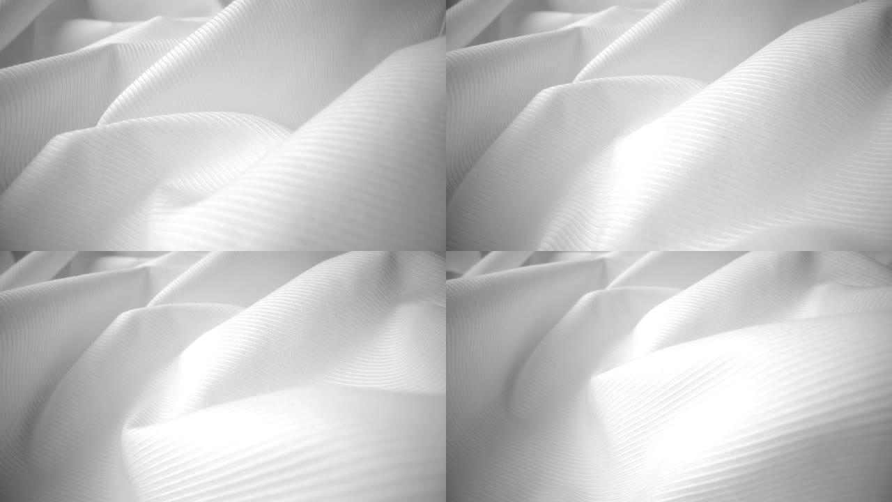 闪亮的流动布纹理多莉拍摄在特写视图微距拍摄。