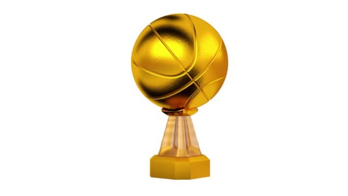 无限旋转的篮球金牌奖杯的前视图