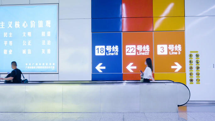 广州地铁站，扫码进站4k视频素材