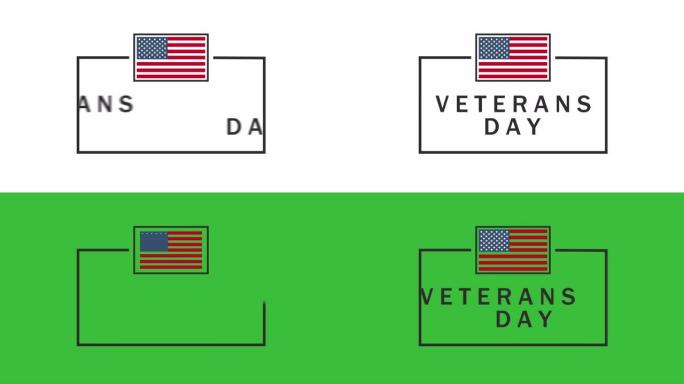 美国国旗。退伍军人节，向所有服役的人致敬，4k动画片段