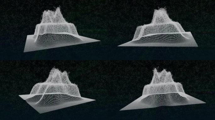 4k动画抽象线框分析自旋山
