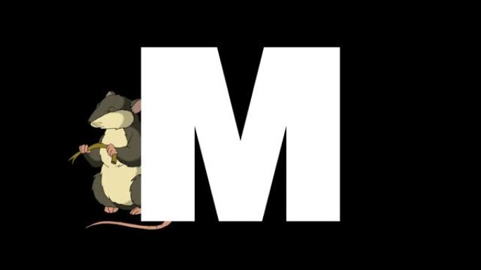 背景上的字母M和鼠标