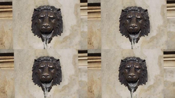 狮子头喷泉喷水