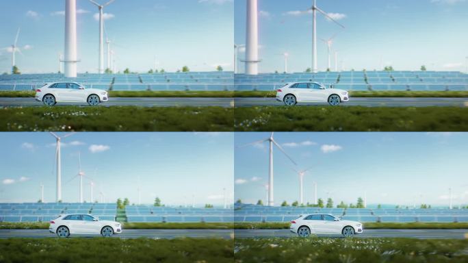 自动驾驶新能源汽车在乡间行驶