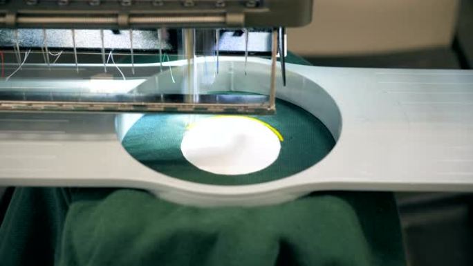 缝纫，技术，手工缝纫机缝制绿色织物