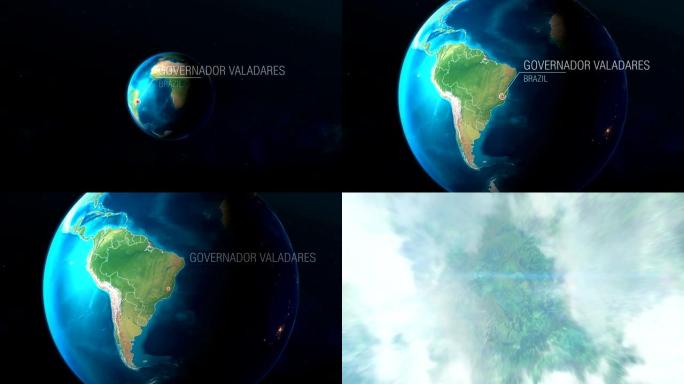 巴西-Valadares州长-从太空到地球的缩放