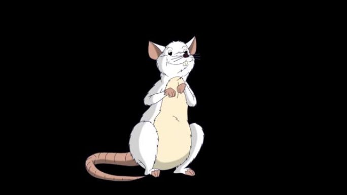 白鼠坐着说话动画阿尔法哑光