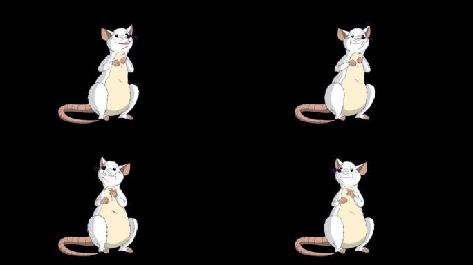 白鼠坐着说话动画阿尔法哑光