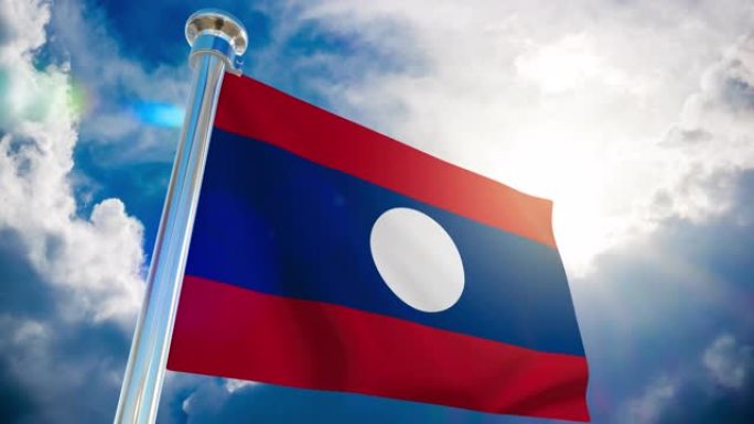 4K -老挝国旗|可循环股票视频