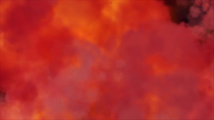 红色燃烧的火云爆炸