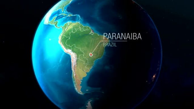 巴西-巴拉那巴-从太空到地球的缩放