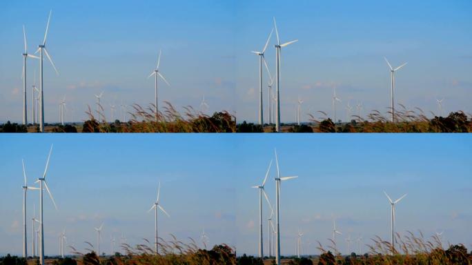 风力涡轮机是一种机器，可以接收并将来自风的运动的动能转换为机械能。并利用机械能直接抽水或发电。