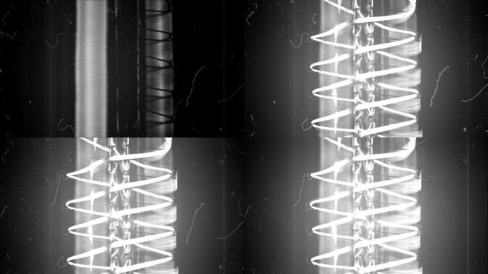 慢动作时打开和关闭，复古复古黑白伤害闪烁效果灯泡，内置旧技术灯丝