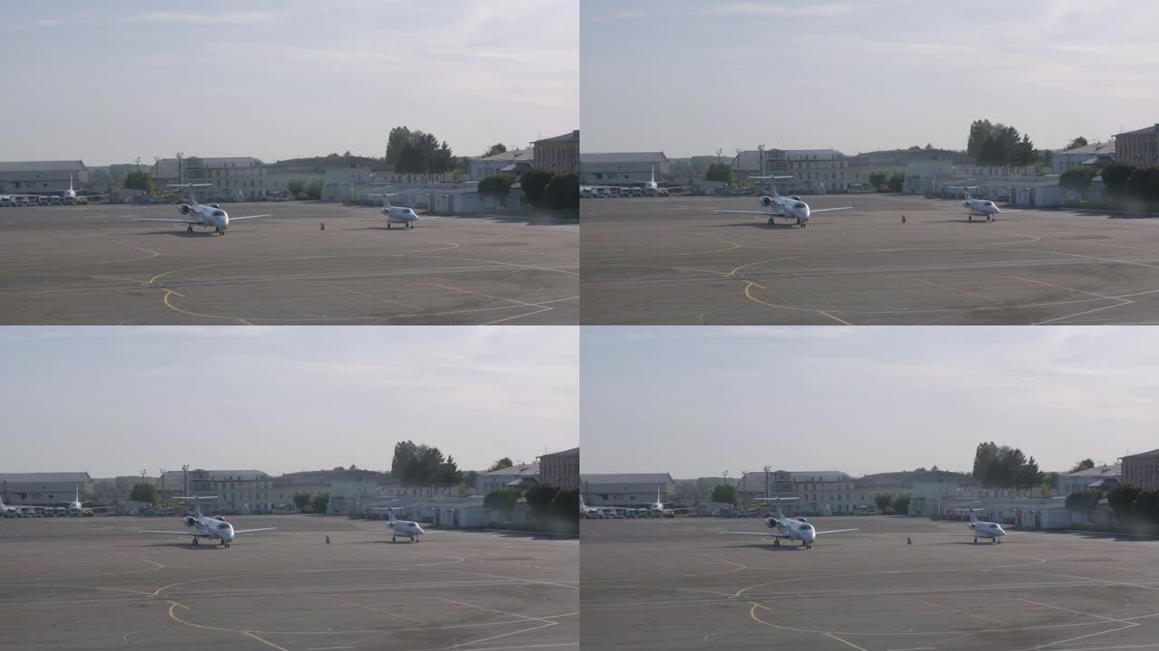 机场有两架喷气式飞机