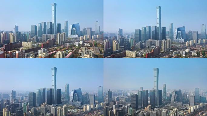 北京朝阳航拍地标CBD建筑鸟瞰