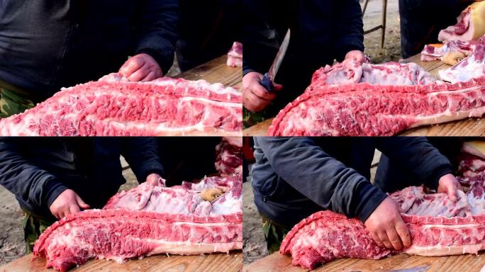 用切肉机切生肉