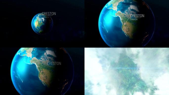 加拿大-克雷斯顿-从太空到地球的缩放
