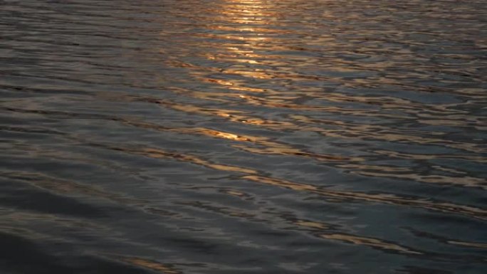 夏季舒缓的水波表面的太阳反射和眩光