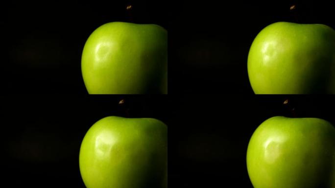 富含维生素c的青苹果水果。特写录像