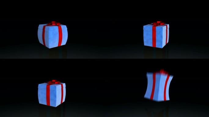 礼品盒抖动发布虚拟产品，循环，对抗黑色