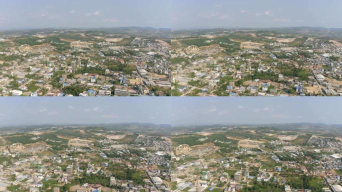 Sihaoukville市街道的汽车交通全高清无人机拍摄