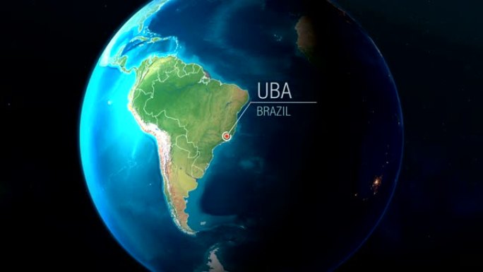 巴西-Uba-从太空到地球的缩放