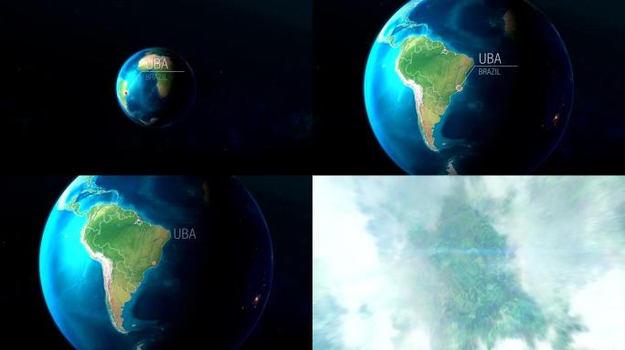 巴西-Uba-从太空到地球的缩放