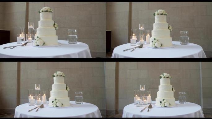 婚礼，漂亮的多层白色蛋糕
