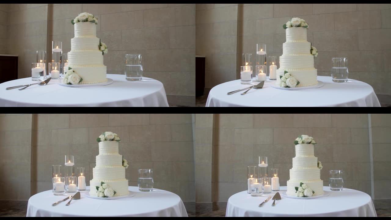 婚礼，漂亮的多层白色蛋糕