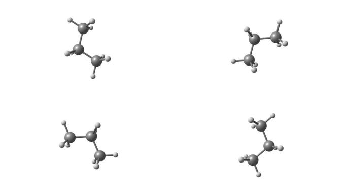 丙烷气体分子旋转视频