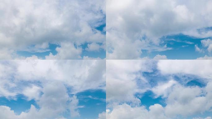 云在蓝天中快速移动的延时镜头