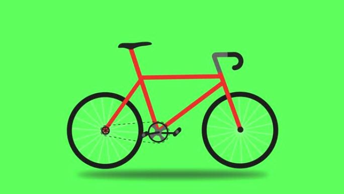 骑自行车越过绿屏