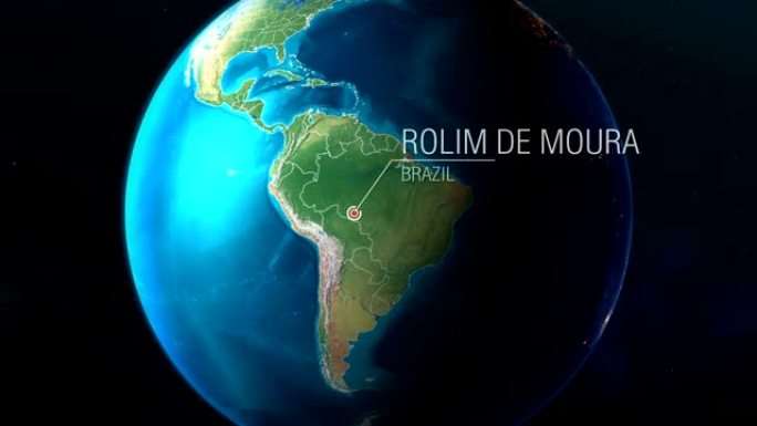 巴西-Rolim de Moura-从太空到地球的缩放