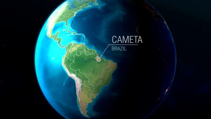 巴西-卡梅塔-从太空到地球的缩放