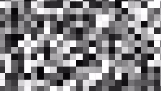 抽象黑白块图案背景。马赛克运动背景