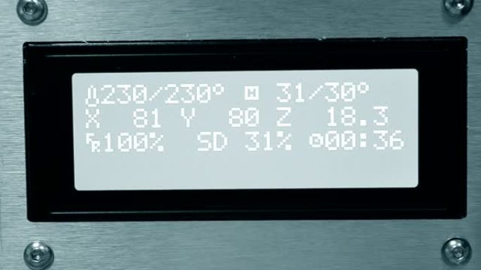 数字显示器，数字工作过程3d打印机特写